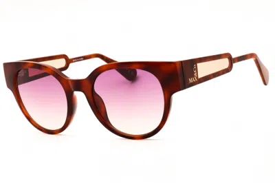 Max & Co Mo0085 52z Dark Havana/violet Gradient Mirror In Brown