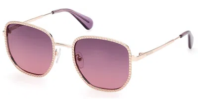 Max & Co Mo0091 28z Women's Sunglasses Gold Size 52 In Pink