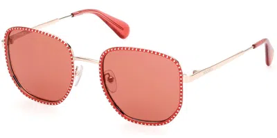 Max & Co Mo0091 66s Women's Sunglasses Red Size 52