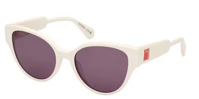 Max & Co Mo0095 21a Women's Sunglasses White Size 54 In Pink