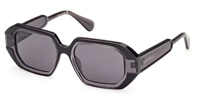 Max & Co Mo0097 01a Women's Sunglasses Black Size 51 In Gray