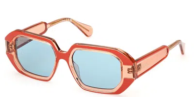 Max & Co Mo0097 44n Women's Sunglasses Orange Size 51 In Metallic