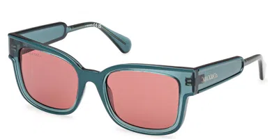 Max & Co Mo0098 98s Women's Sunglasses Green Size 53 In Blue