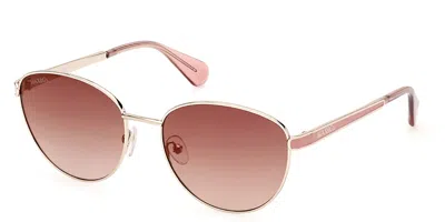 Max & Co Mo0105 32f Women's Sunglasses Gold Size 56 In Metallic