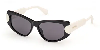 Max & Co Mo0107 01a Women's Sunglasses Black Size 53
