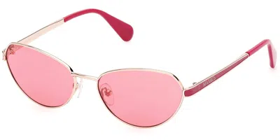 Max & Co Mo0111 72s Women's Sunglasses Gold Size 55 In Red