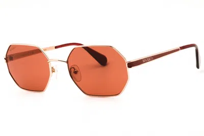 Max & Co Mo0118 Octagonal Metal Sunglasses In Orange
