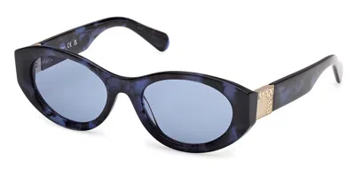 Max & Co Mo0123 55v Occhiali Da Sole Tartarugatishell Per Donna In Brown