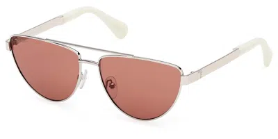 Max & Co Mo0129 16e Women's Sunglasses Silver Size 57 In Multi