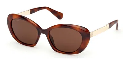 Max & Co Mo0133 52e Occhiali Da Sole Tartarugatishell Per Donna In Brown