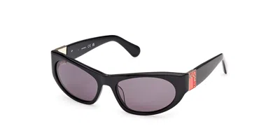 Max & Co Mo0151 01a Women's Sunglasses  Size 55 In Black