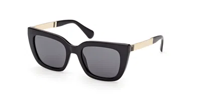 Max & Co Mo0157 01a Women's Sunglasses  Size 52 In Black
