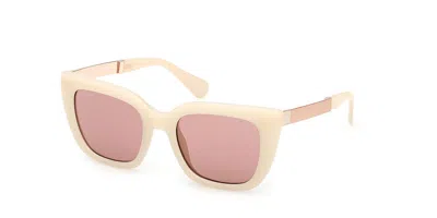 Max & Co Mo0157 21s Women's Sunglasses  Size 52 In White
