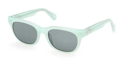 Max & Co Mo0163 93n Occhiali Da Sole Verdi Per Donna In Shiny Light Green