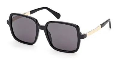 Max & Co Mo0164 01a Occhiali Da Sole Neri Per Donna In Shiny Black