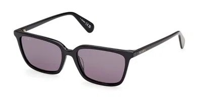 Max & Co Mo0165 01a Occhiali Da Sole Neri Per Donna In Shiny Black