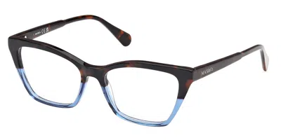 Max & Co Mo5001 005 Women's Glasses Blue Size 53 - Free Lenses - Blue Light Block Available In Dark Tortoise,transparent Blue
