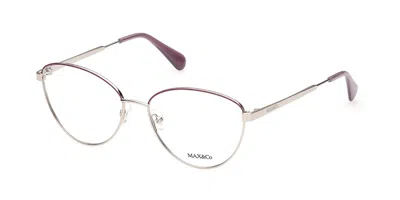 Max & Co Mo5006 016 Occhiali Da Vista Argentati Per Donna (solo Montatura) In Metallic