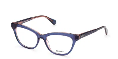 Max & Co Mo5029 092 Women's Glasses Blue Size 52 - Free Lenses - Blue Light Block Available In Red