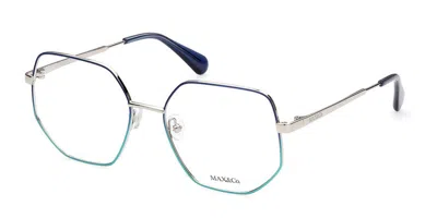 Max & Co Mo5037 Women's Glasses, Blue, Size 55 In Silver
