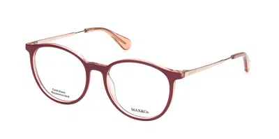 Max & Co Mo5043 071 Occhiali Da Vista Rossi Per Donna (solo Montatura) In Burgundy