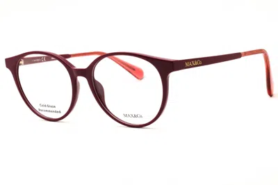 Max & Co Mo5053 Round Injected Propionate Eyeglasses In Burgundy