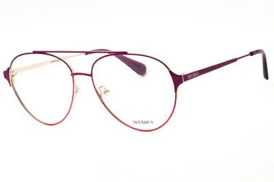 Max & Co Mo5099 Aviator Metal Frame Eyeglasses In Purple