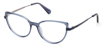 Max & Co Mo5103 090 Women's Glasses Blue Size 54 - Free Lenses - Blue Light Block Available In White