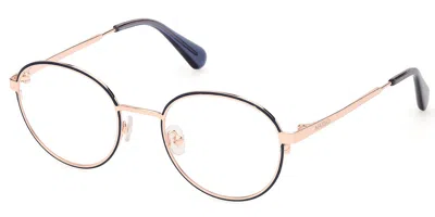 Max & Co Mo5138 092 Women's Glasses Blue Size 48 - Free Lenses - Blue Light Block Available In Shiny Blue,gold
