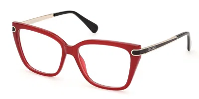 Max & Co Mo5146 069 Women's Glasses Red Size 54 - Free Lenses - Blue Light Block Available In Shiny Bordeaux Red