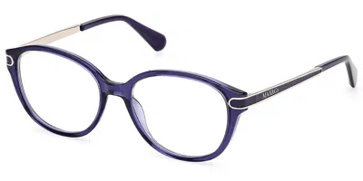Max & Co Mo5171 090 Women's Glasses Blue Size 51 - Free Lenses - Blue Light Block Available In Shiny Blue