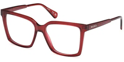 Max & Co Mo5173 069 Women's Glasses Clear Size 53 - Free Lenses - Blue Light Block Available In Transparent Shiny Bordeaux Burgundy