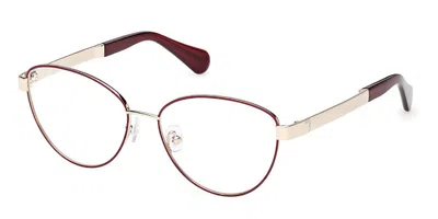 Max & Co Mo5195 33a Occhiali Da Vista Borgogna Per Donna (solo Montatura) In Shiny Pale Gold,burgundy