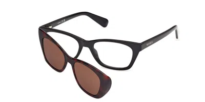 Max & Co Mo5212 With Clip-on 005 Women's Glasses  Size 52 - Free Lenses - Blue Light Block Available In Black