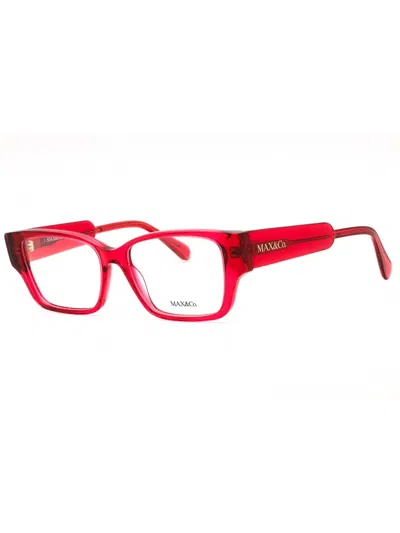 Max & Co . Modern Rectangular Eyeglasses For Women In Red