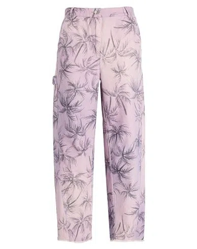 Max & Co . Monile Woman Pants Lilac Size 10 Cotton In Purple