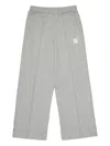 Max & Co Monogrammed Cotton Trousers In Gray