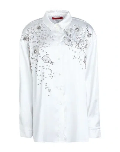 Max & Co . Mosella Woman Shirt White Size 8 Polyester, Elastane