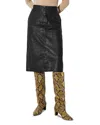 Max & Co . Motore Woman Midi Skirt Black Size 10 Ovine Leather In Black