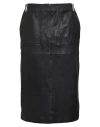 Max & Co . Motore Woman Midi Skirt Black Size 10 Ovine Leather In Black