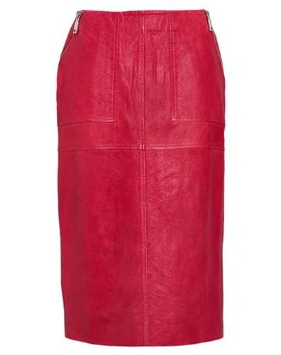 Max & Co . Motore Woman Midi Skirt Red Size 10 Ovine Leather
