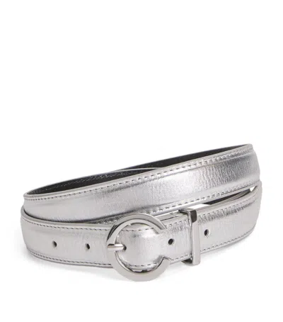 Max & Co Nappa Leather Belt In Grey