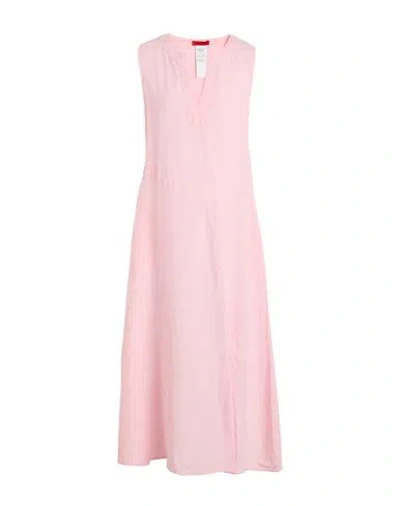 Max & Co . Novella Woman Maxi Dress Light Pink Size 4 Linen