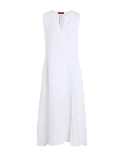 Max & Co . Novella Woman Maxi Dress White Size 4 Linen