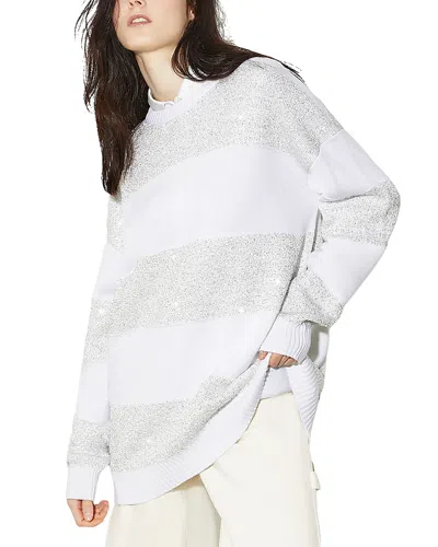 Max & Co . Nylon Crewneck Sweater In White