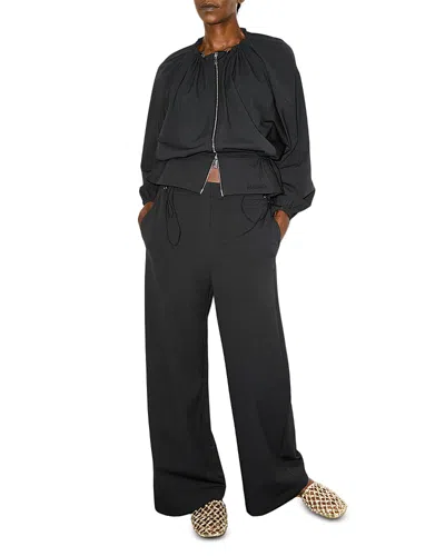 Max & Co . Orche Straight Drawstring Pants In Black