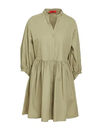 Max & Co . Ottano Woman Mini Dress Military Green Size 8 Cotton