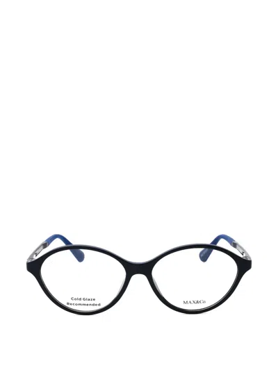 Max & Co Oval-frame Glasses In Blue