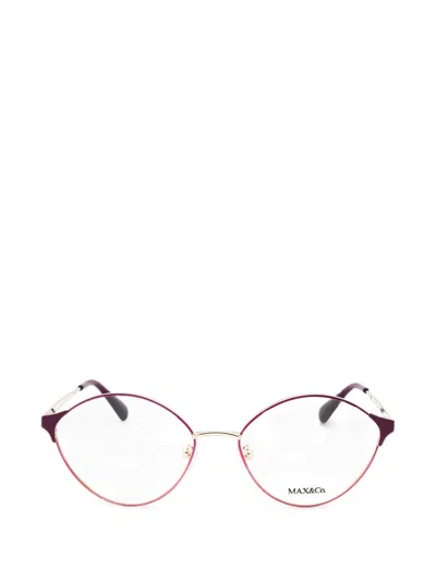 Max & Co Oval-frame Glasses In Pink