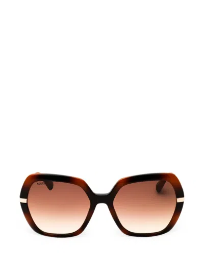 Max & Co Oversized Geometric-frame Sunglasses In 브라운